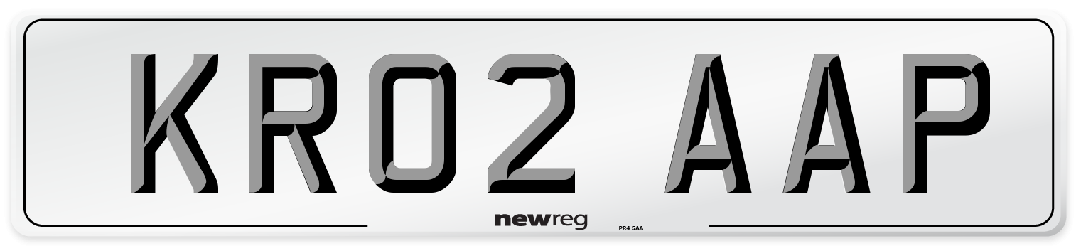 KR02 AAP Number Plate from New Reg
